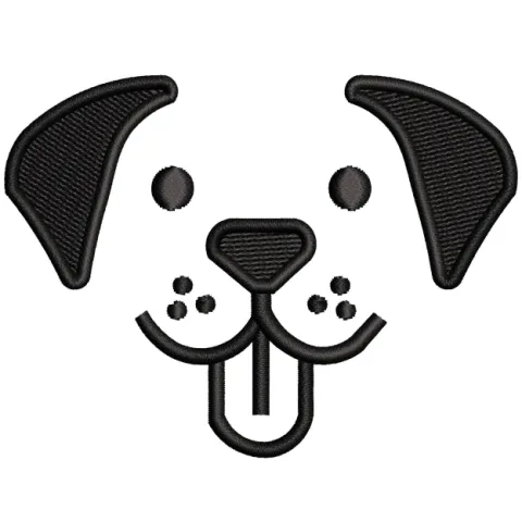 Dog Face Embroidery Design