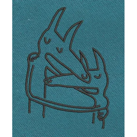 Embracing Canine Figures Embroidery Design