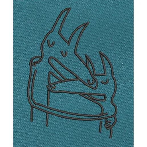 Embracing Canine Figures Embroidery Design