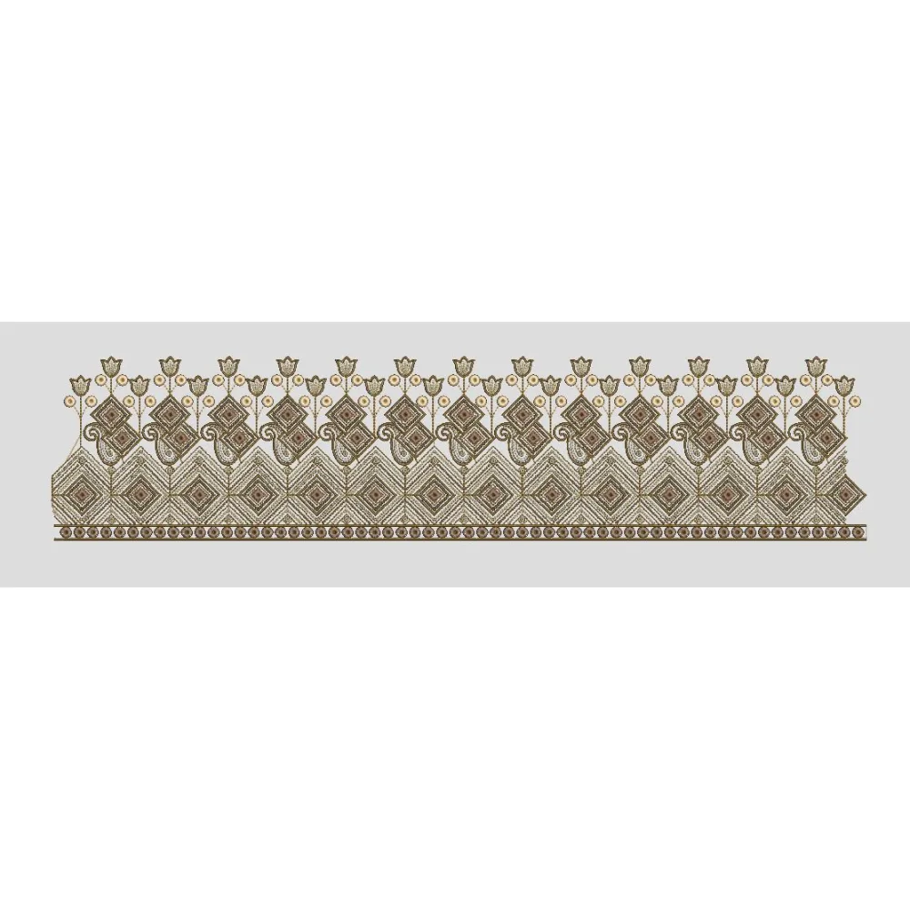Tulip Diamond Lattice Border Embroidery Design