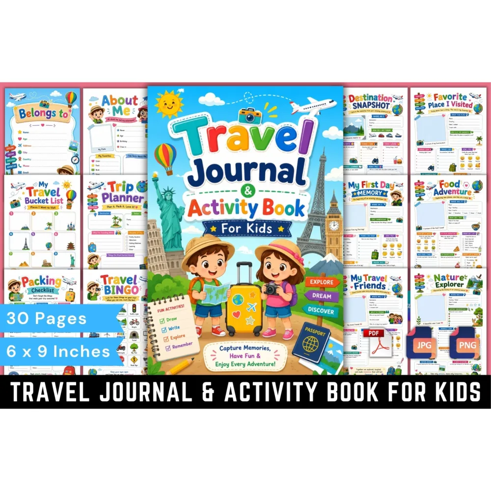 Travel Activity For Kids Journal