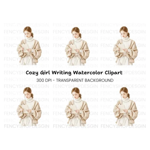 Focused Woman Clipart Bundle