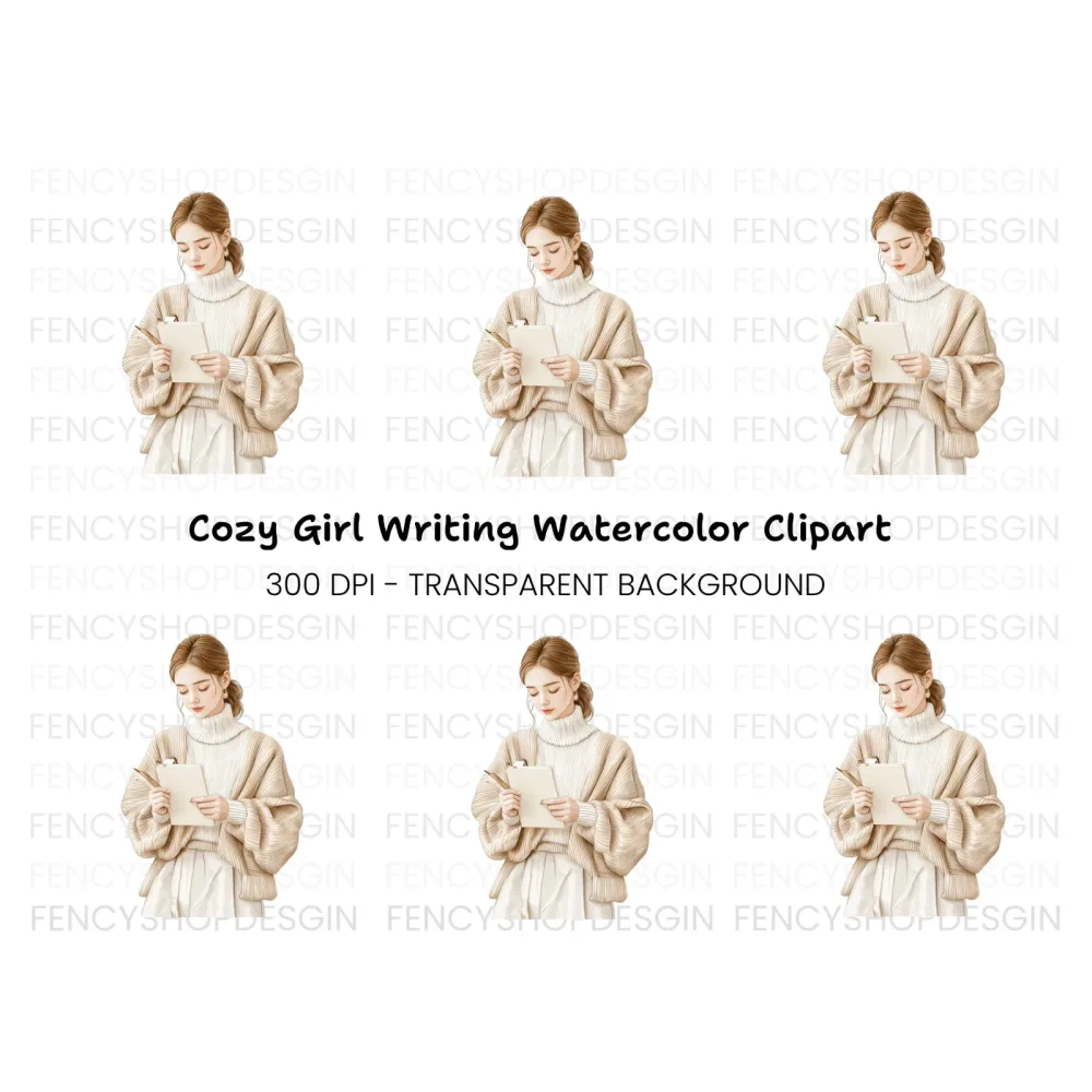 Focused Woman Clipart Bundle