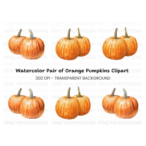 Autumn Harvest Pumpkin Clipart Bundle