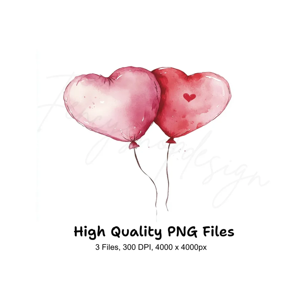 Heart Balloons Clipart Bundle