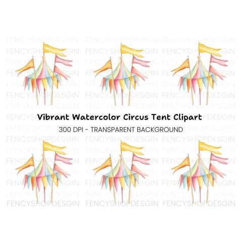 Festive Circus Flags Clipart Bundle