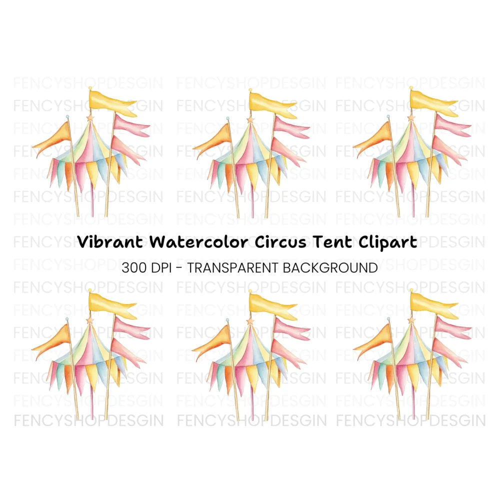 Festive Circus Flags Clipart Bundle