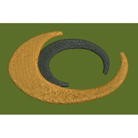 Interlocking Crescent Shapes Embroidery Design