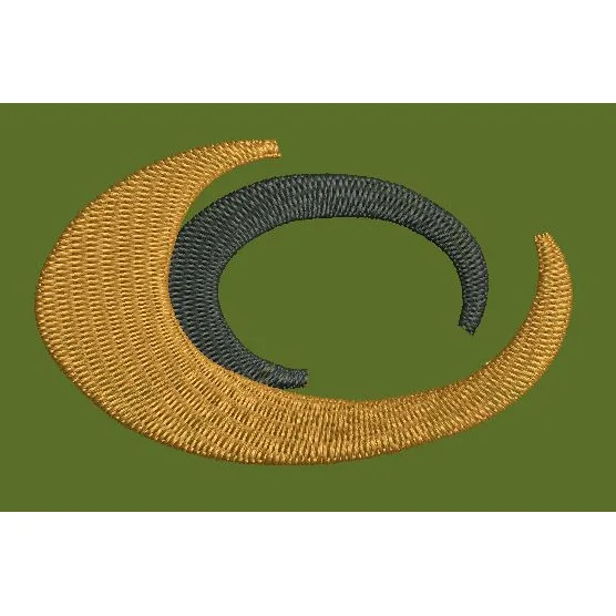 Interlocking Crescent Shapes Embroidery Design