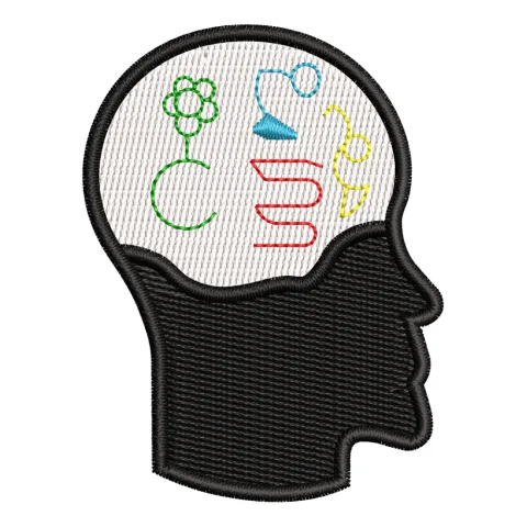 Genius Head Embroidery Design