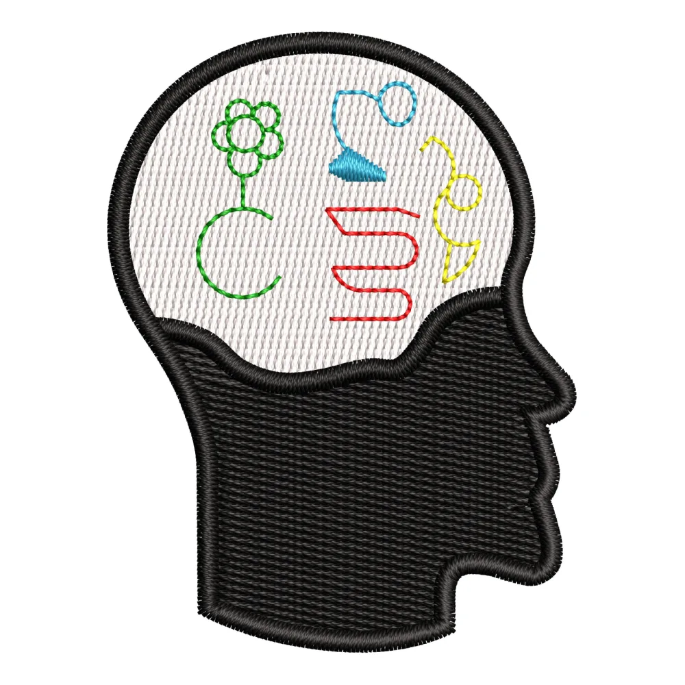 Genius Head Embroidery Design
