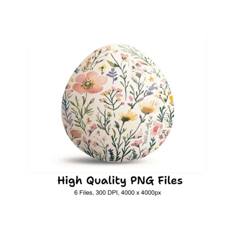 Floral Easter Eggs Clipart Bundle