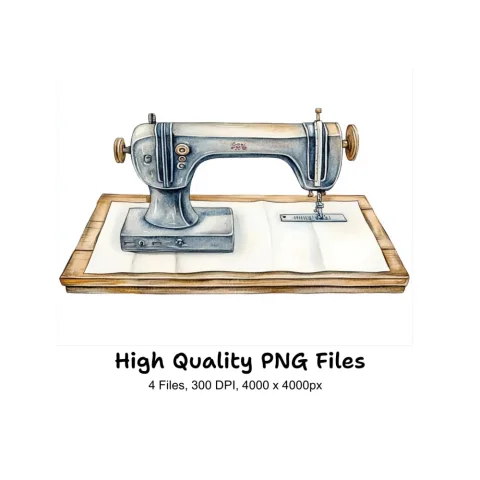 Vintage Sewing Machine Clipart Bundle