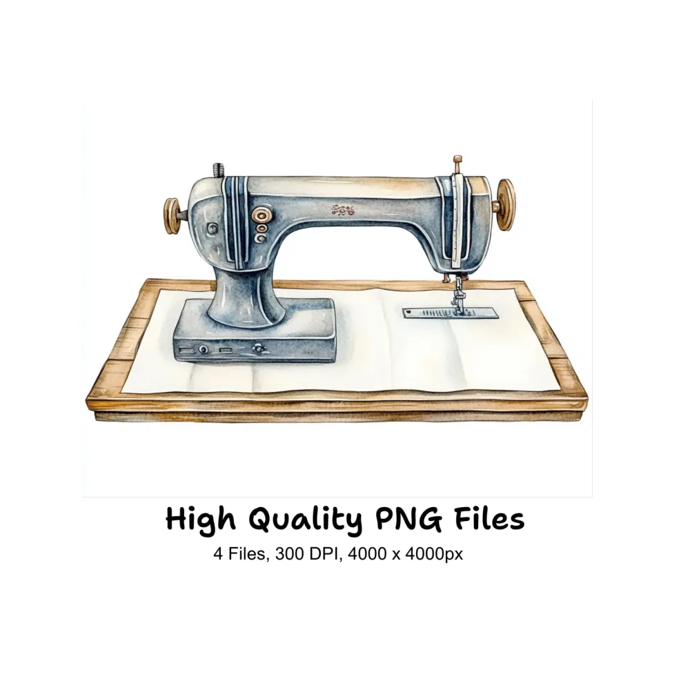 Vintage Sewing Machine Clipart Bundle