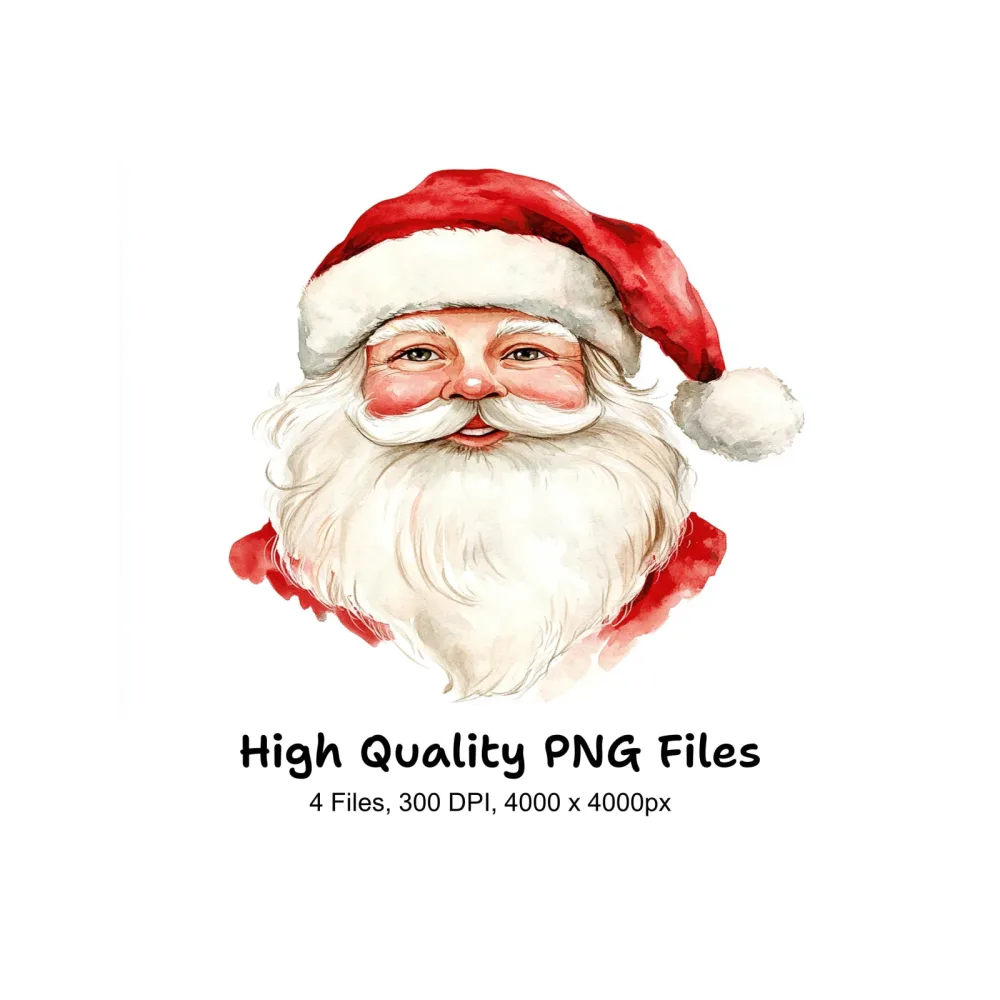 Jolly Santa Faces Clipart Bundle