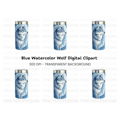 Blue Wolf Travel Clipart Bundle
