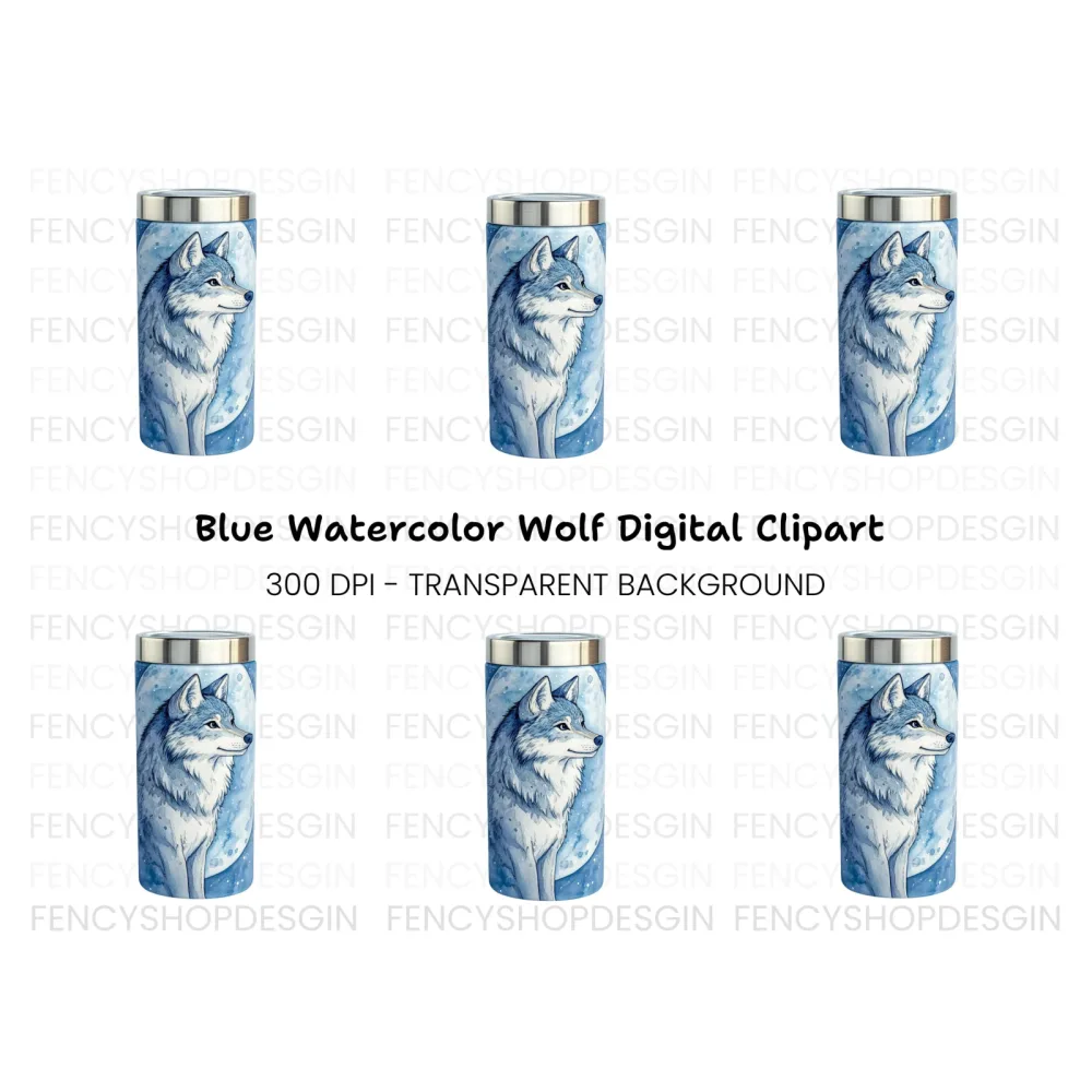 Blue Wolf Travel Clipart Bundle
