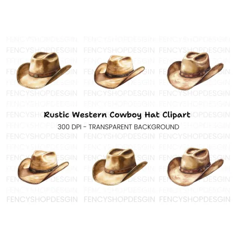Cowboy Hats Clipart Bundle