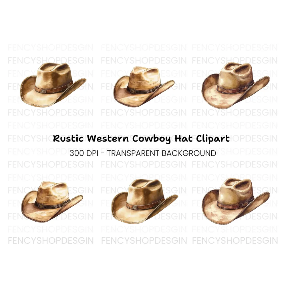 Cowboy Hats Clipart Bundle