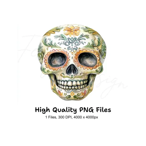 Day of the Dead Sugar Skull Clipart Bundle
