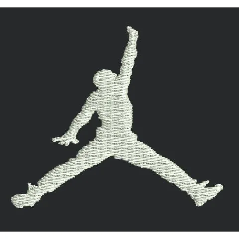 Jumping Athlete Silhouette Sports Icon Embroidery Design