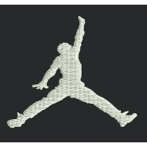 Jumping Athlete Silhouette Sports Icon Embroidery Design