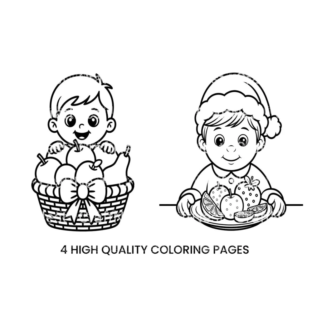 Christmas Fruit Basket Coloring Books