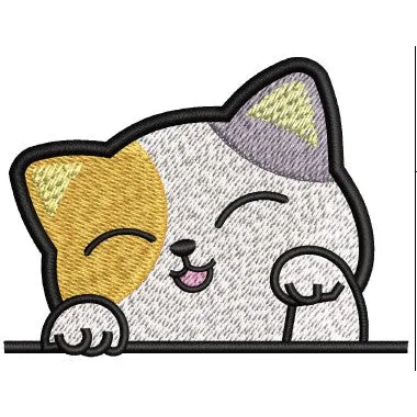 Cat Face Embroidery Design