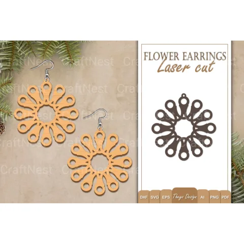 Earrings Flower SVG Bundle