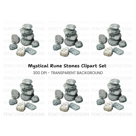 Stacked Rune Stones Clipart Bundle