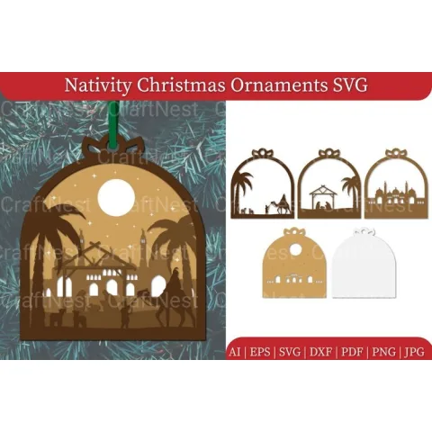 Nativity Christmas Ornament SVG