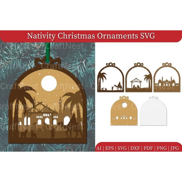 Nativity Christmas Ornament SVG