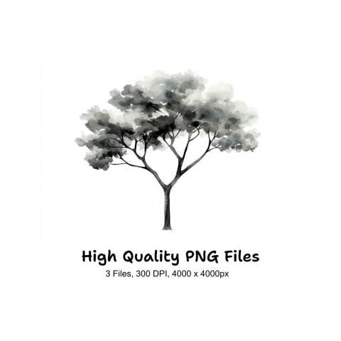 Monochrome Tree Clipart Bundle