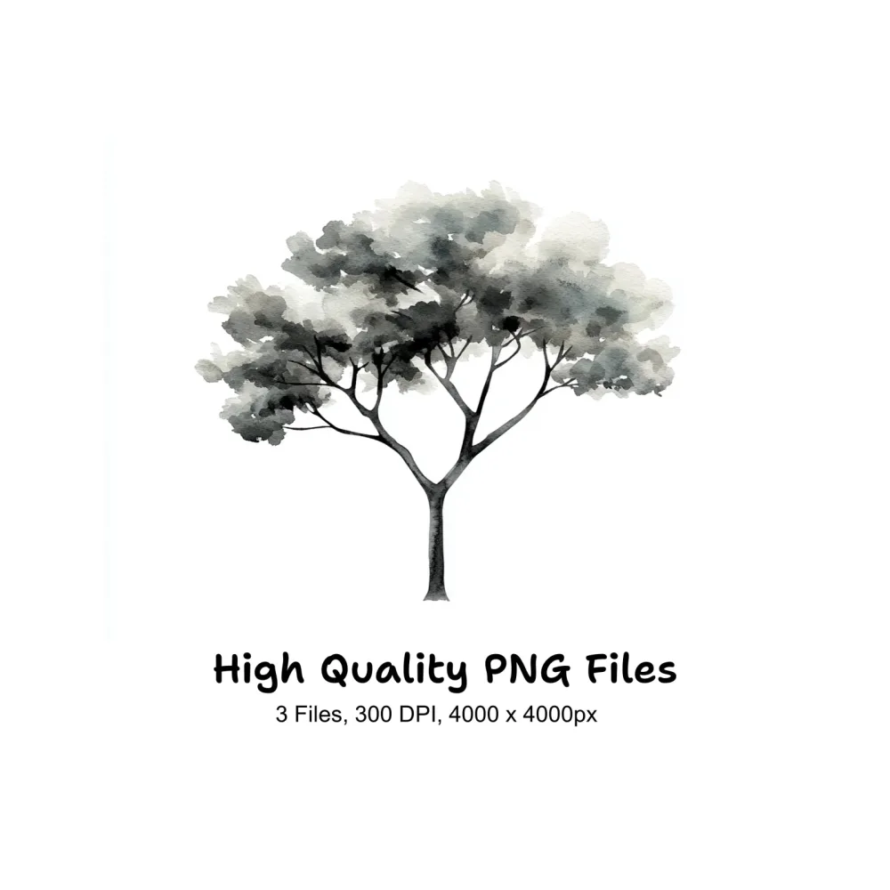 Monochrome Tree Clipart Bundle