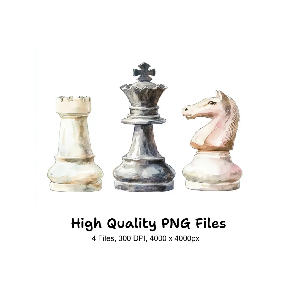 Chess Pieces Board Clipart Bundle