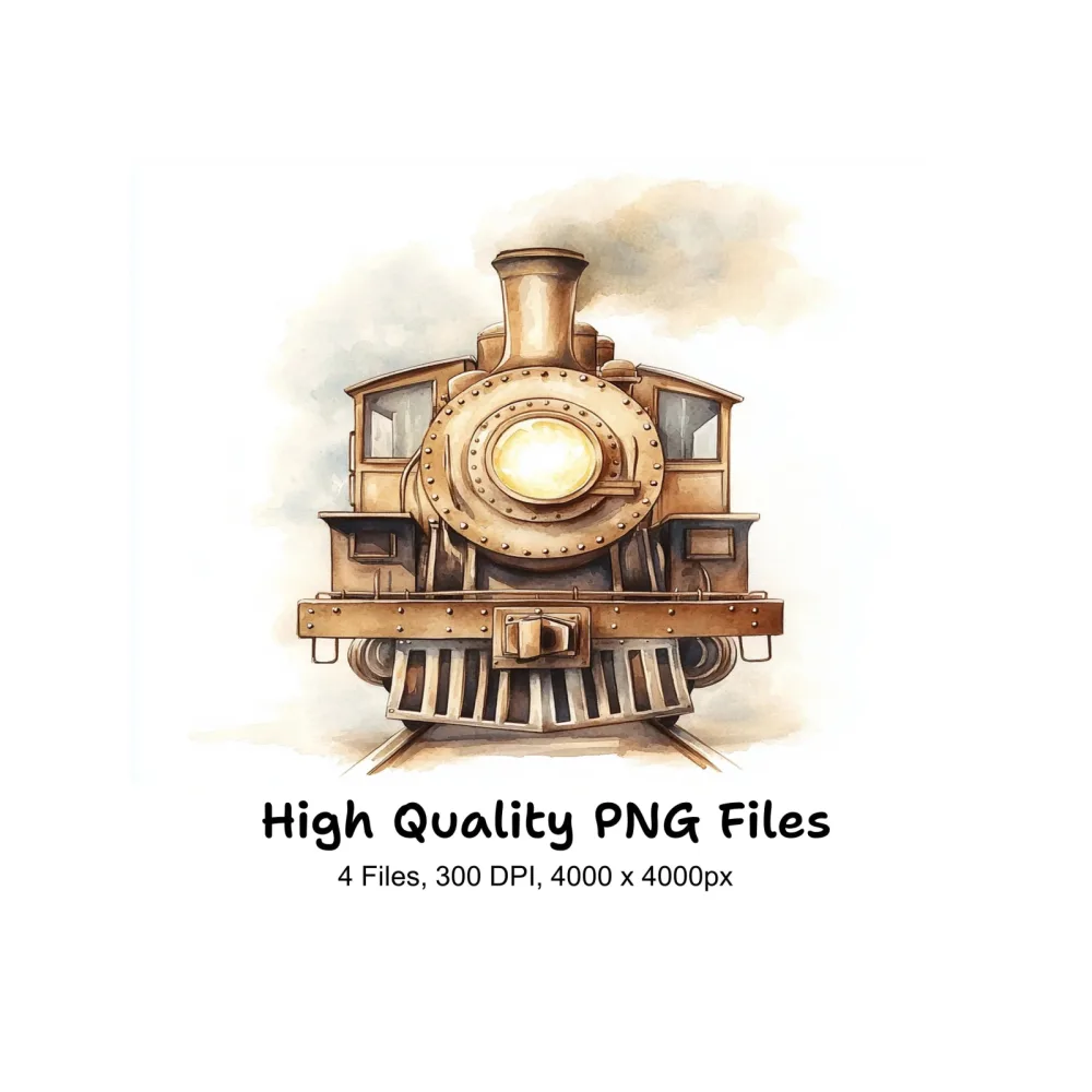 Cute Cartoon Train Clipart Bundle