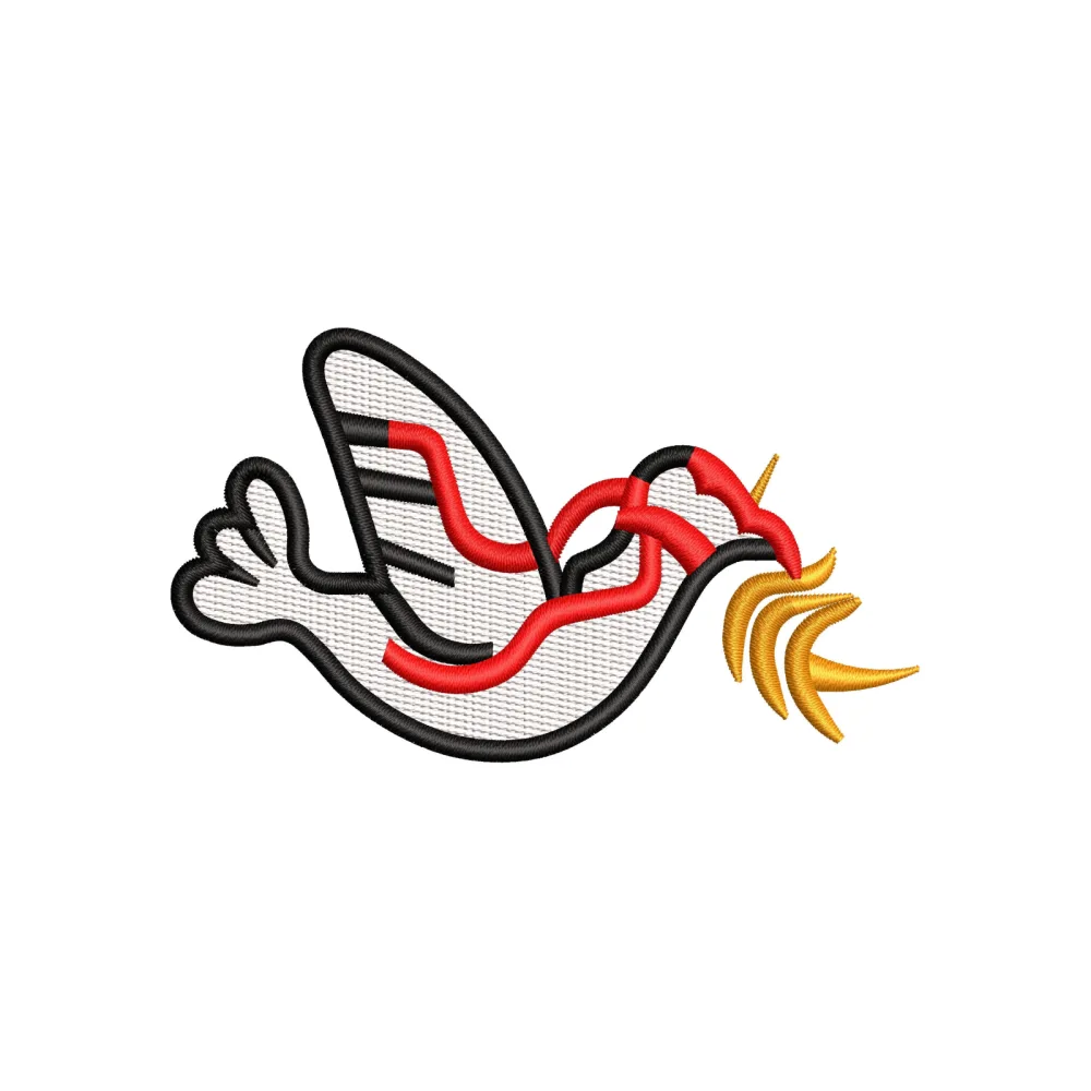 Peace Bird Embroidery Design