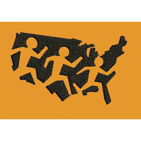 Continental Sprint Silhouettes Embroidery Design