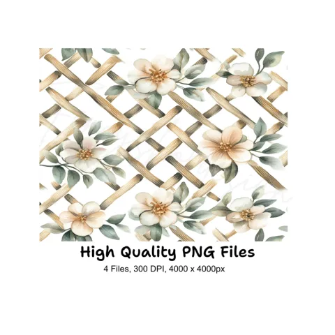 Floral Trellis Pattern Clipart Bundle