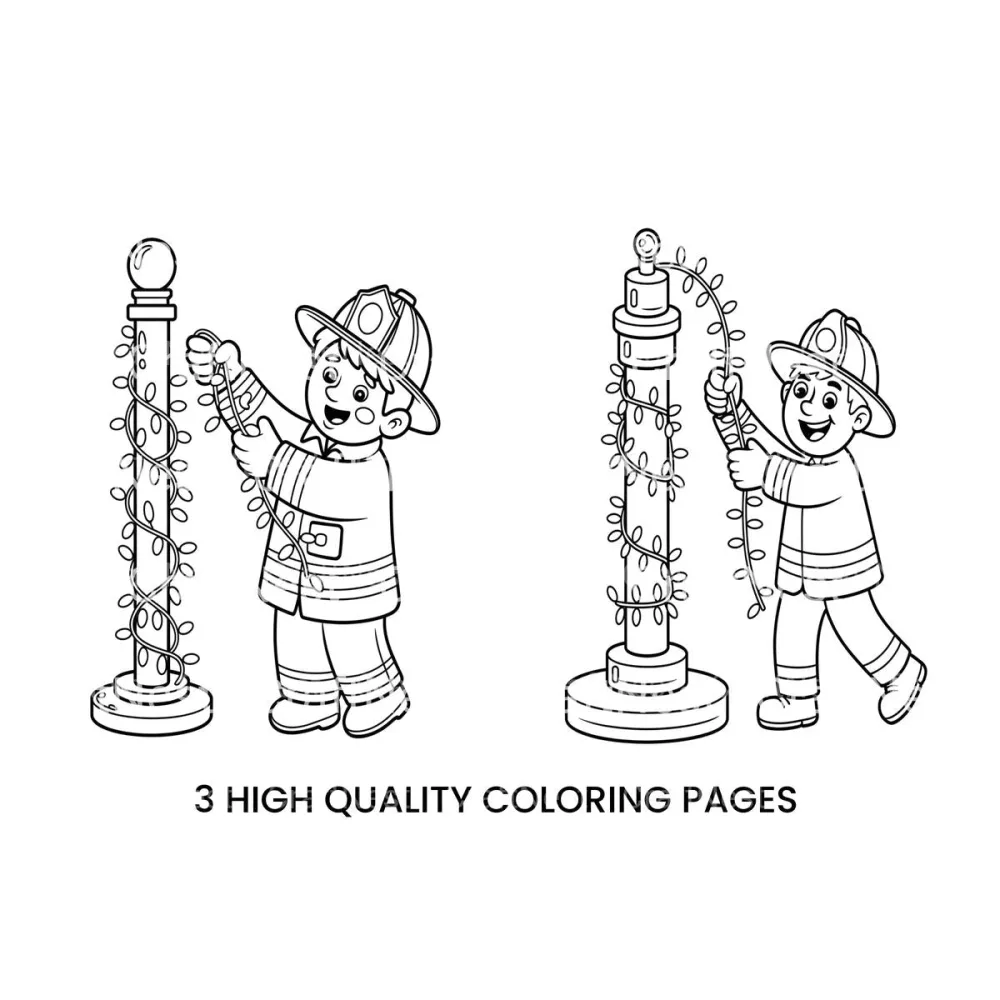Firefighter Decorating Pole Coloring Books