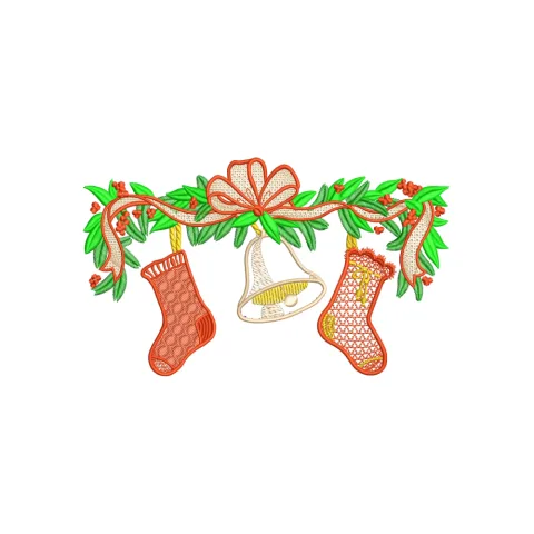 Christmas Bell Embroidery Design