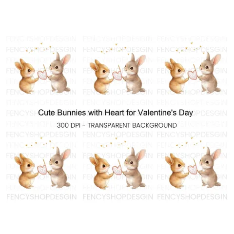 Adorable Bunny Love Clipart Bundle