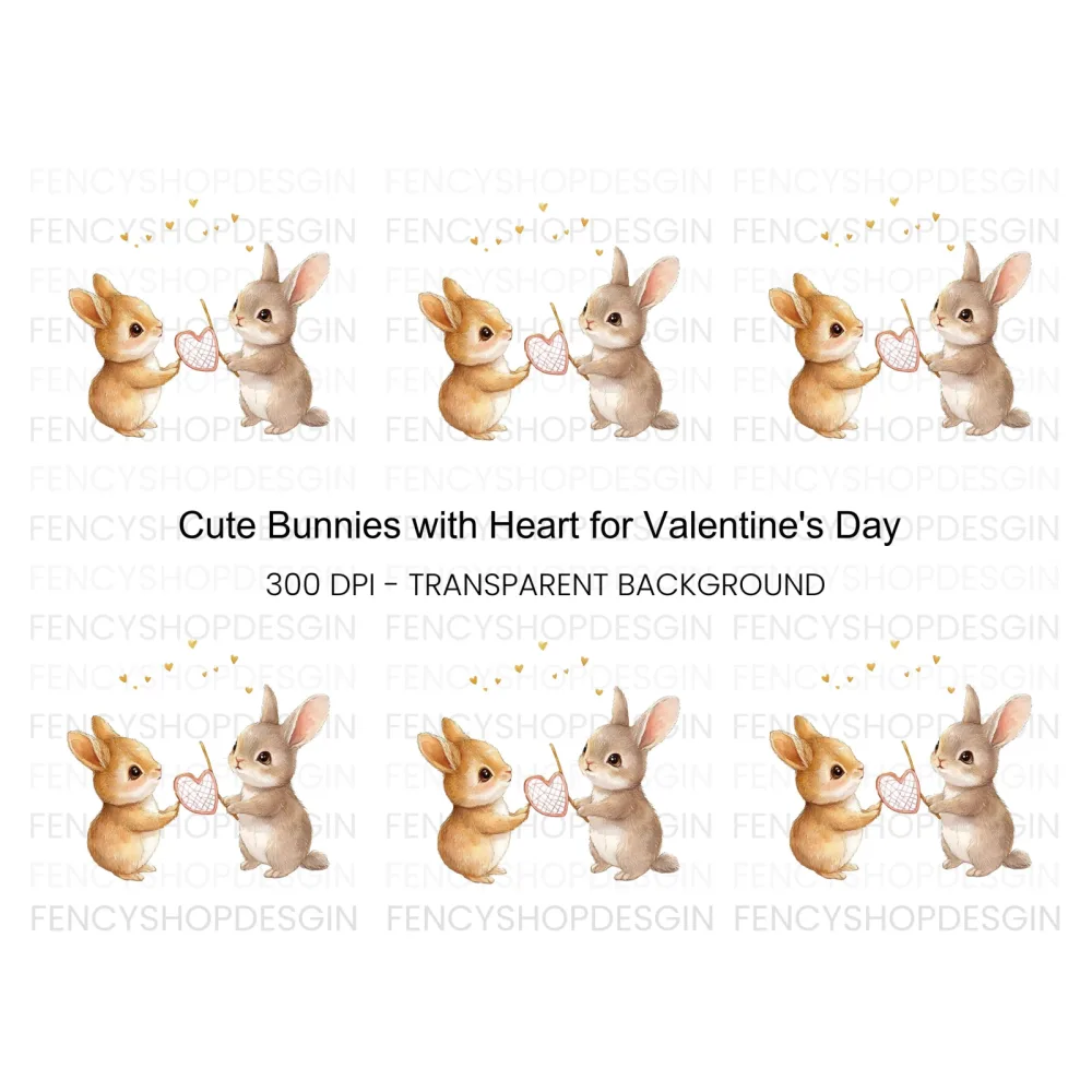 Adorable Bunny Love Clipart Bundle