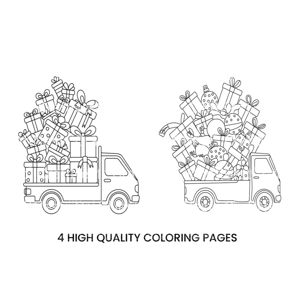 Christmas Gift Delivery Trucks Coloring Books