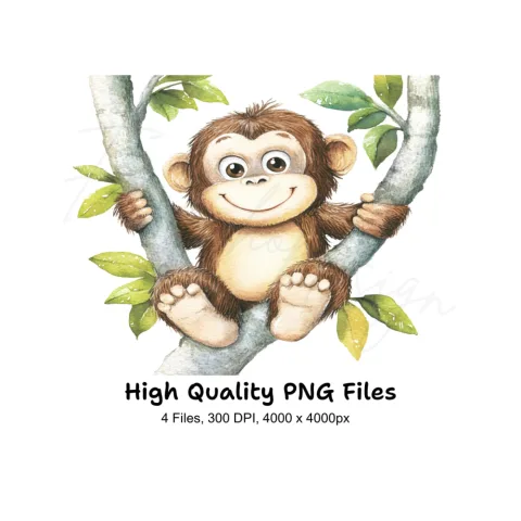Adorable Monkey Clipart Bundle