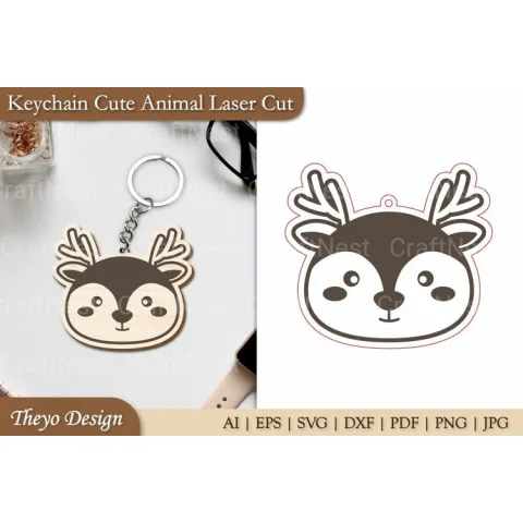 Cute Animal Keychain SVG Bundle