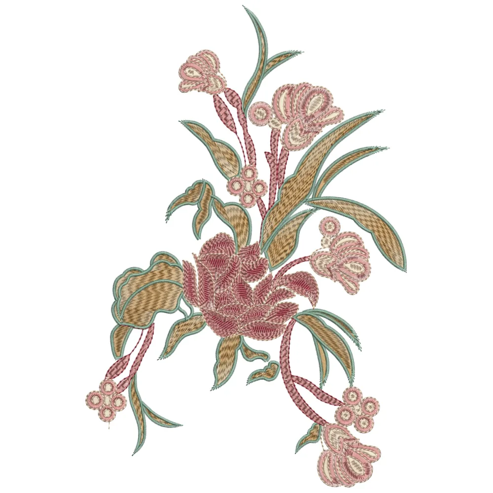 Bunch Symmetry Floral Embroidery Design