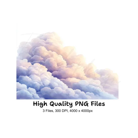 Volumetric Cloud Illustrations Clipart Bundle