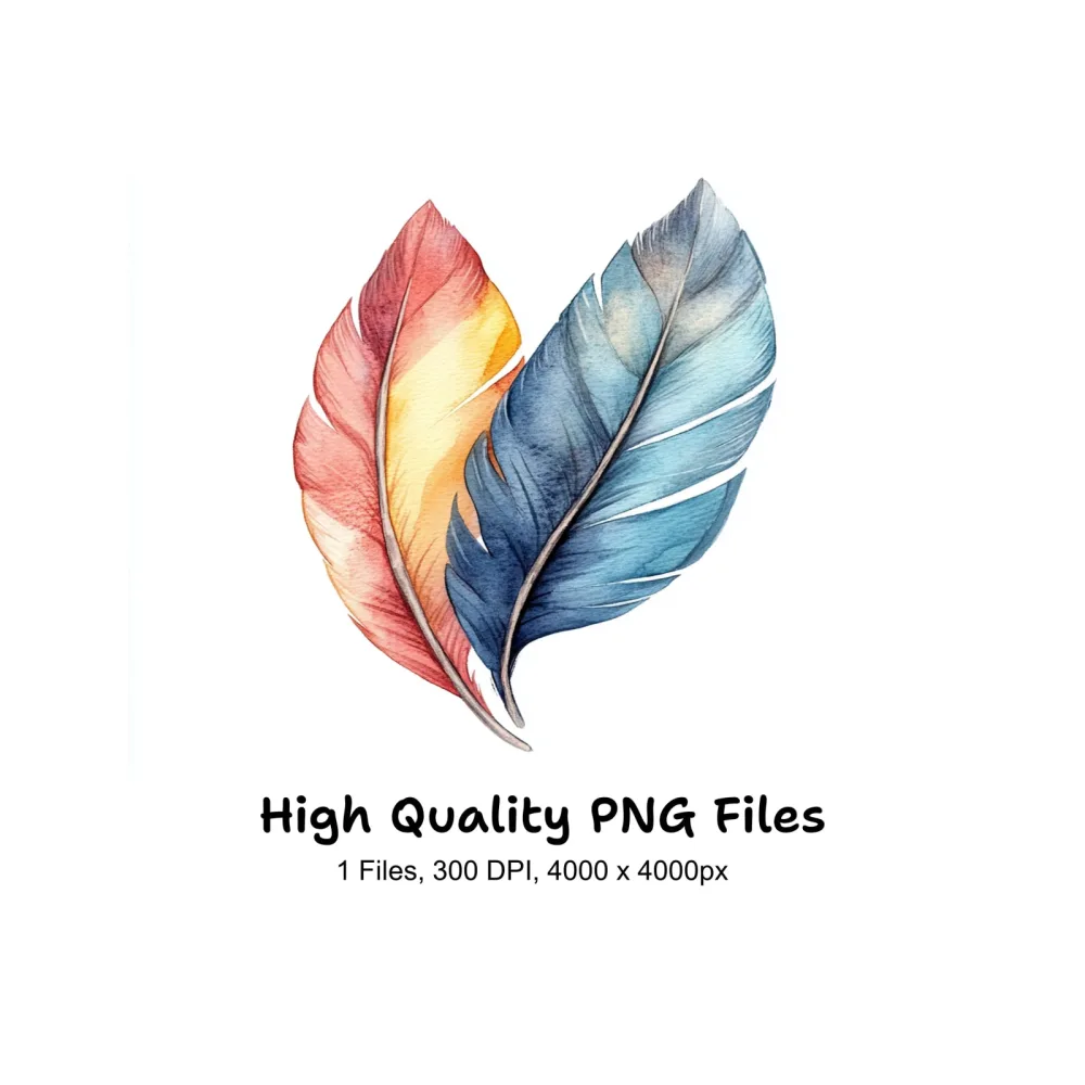 Colorful Feather Clipart Bundle