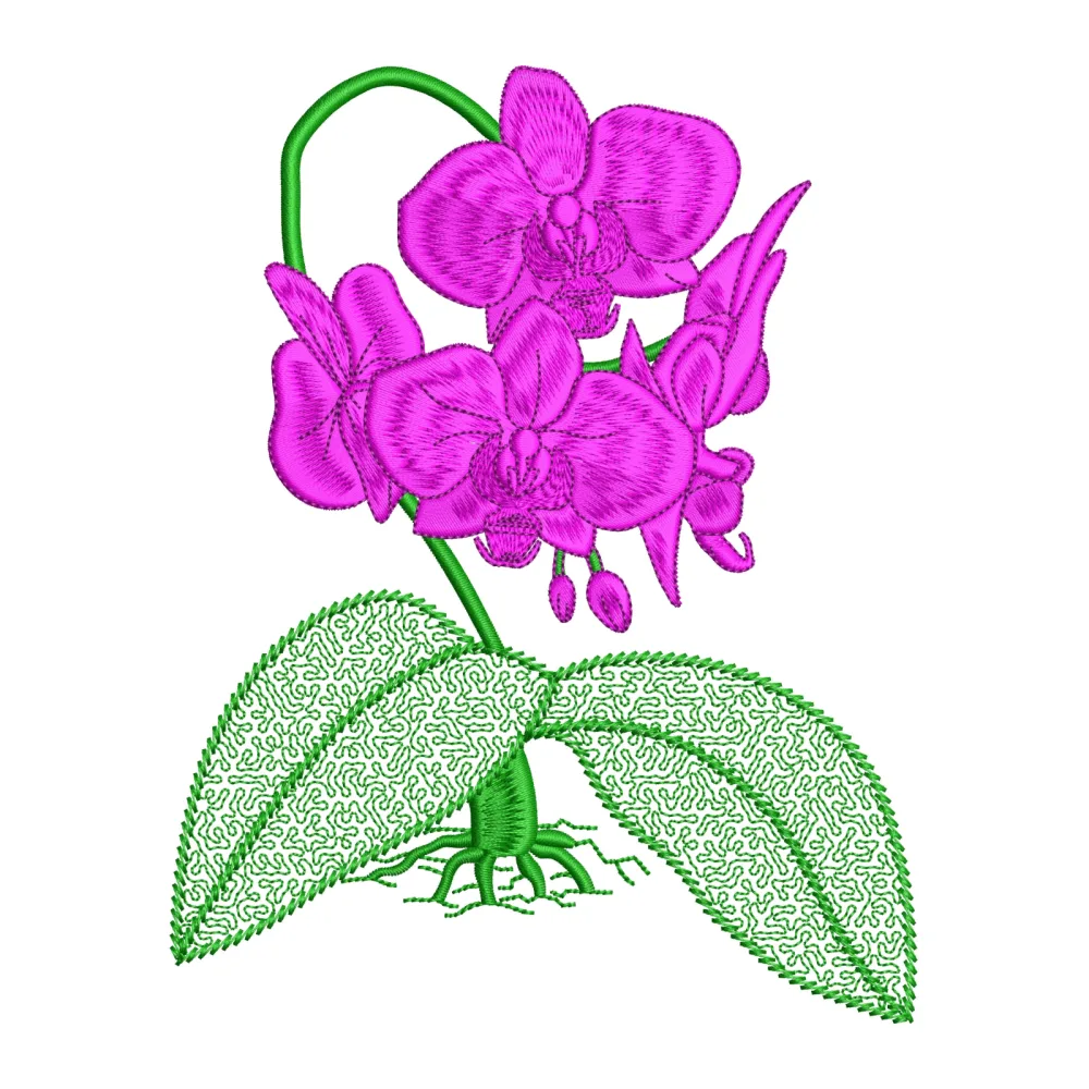 Orchid Embroidery Design